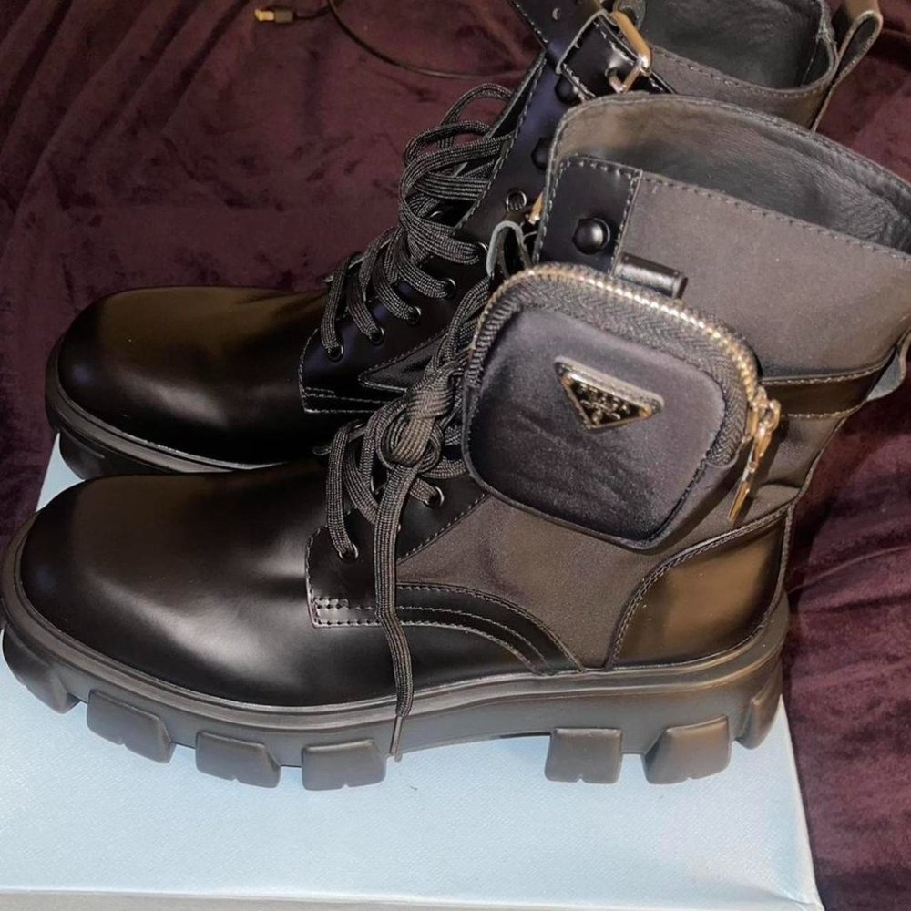 Prada black pocket boots size 36